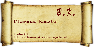 Blumenau Kasztor névjegykártya